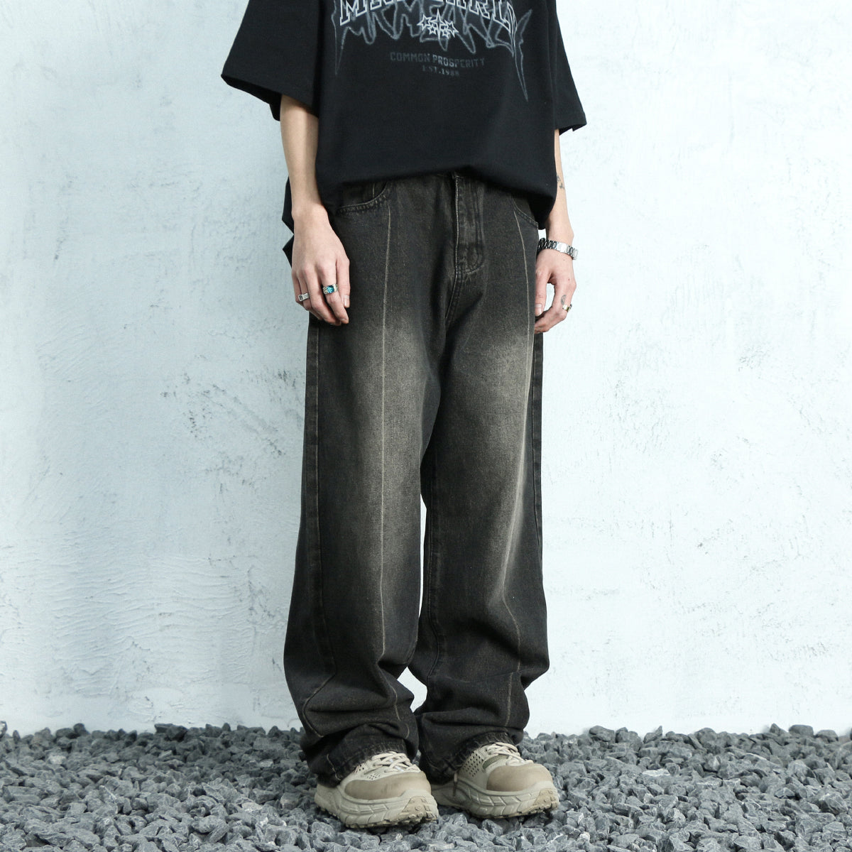 Bleach Lined Flared Jeans