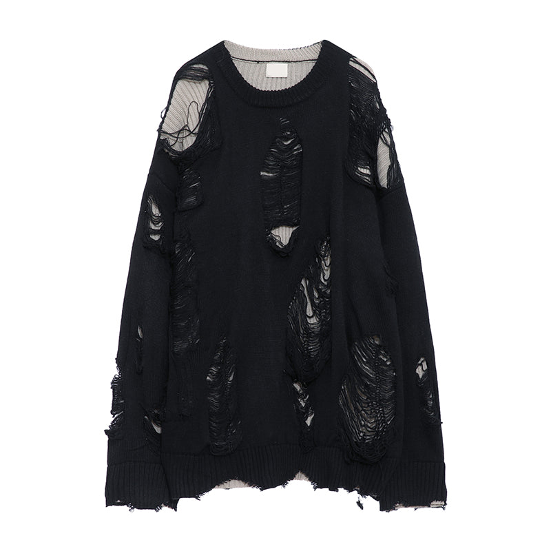 Ripped Effect Crewneck