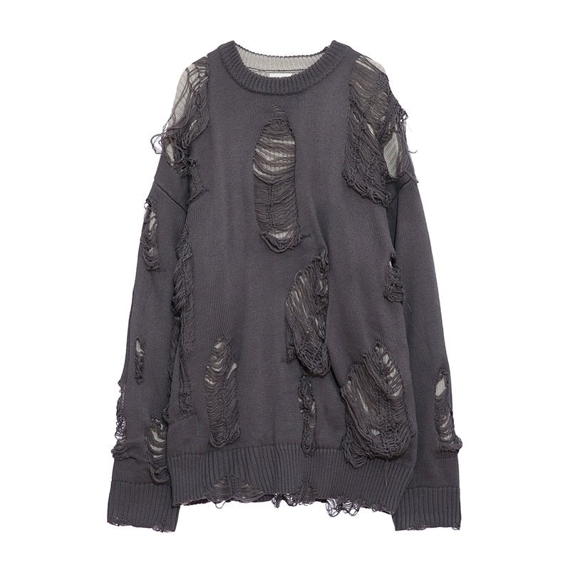 Ripped Effect Crewneck