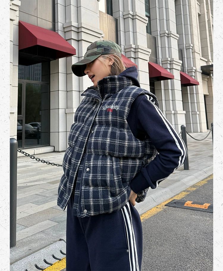 Plaid Puffer Vest