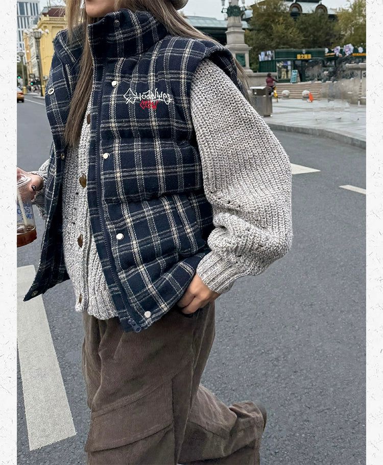Plaid Puffer Vest
