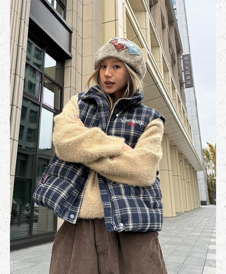 Plaid Puffer Vest