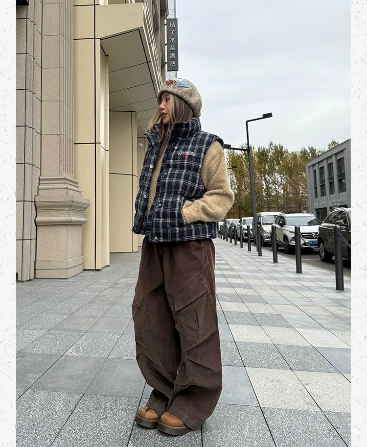 Plaid Puffer Vest