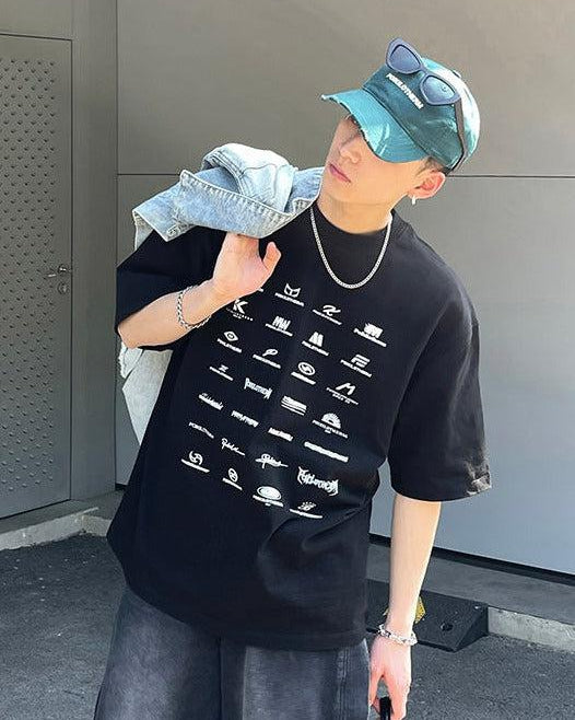 Multi Logo Printed T-Shirt