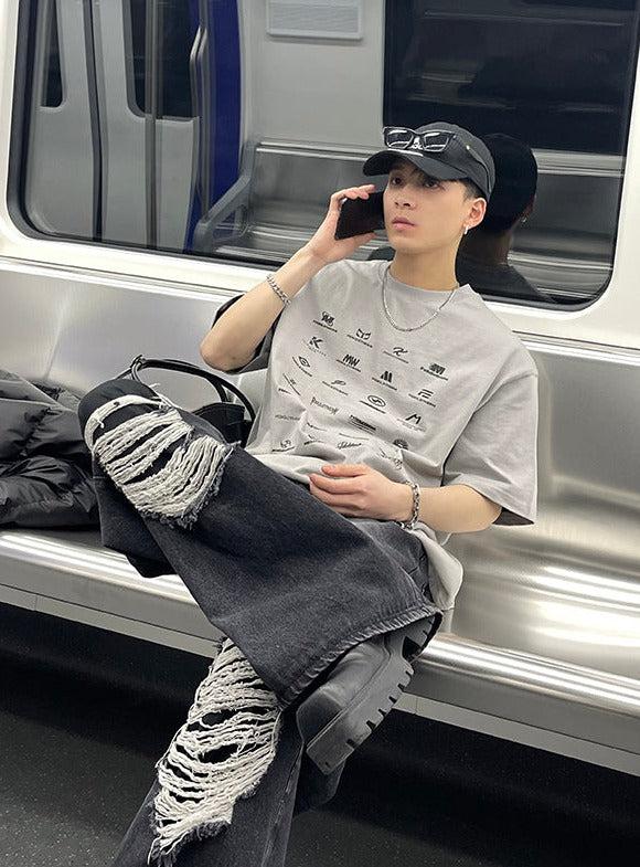Multi Logo Printed T-Shirt