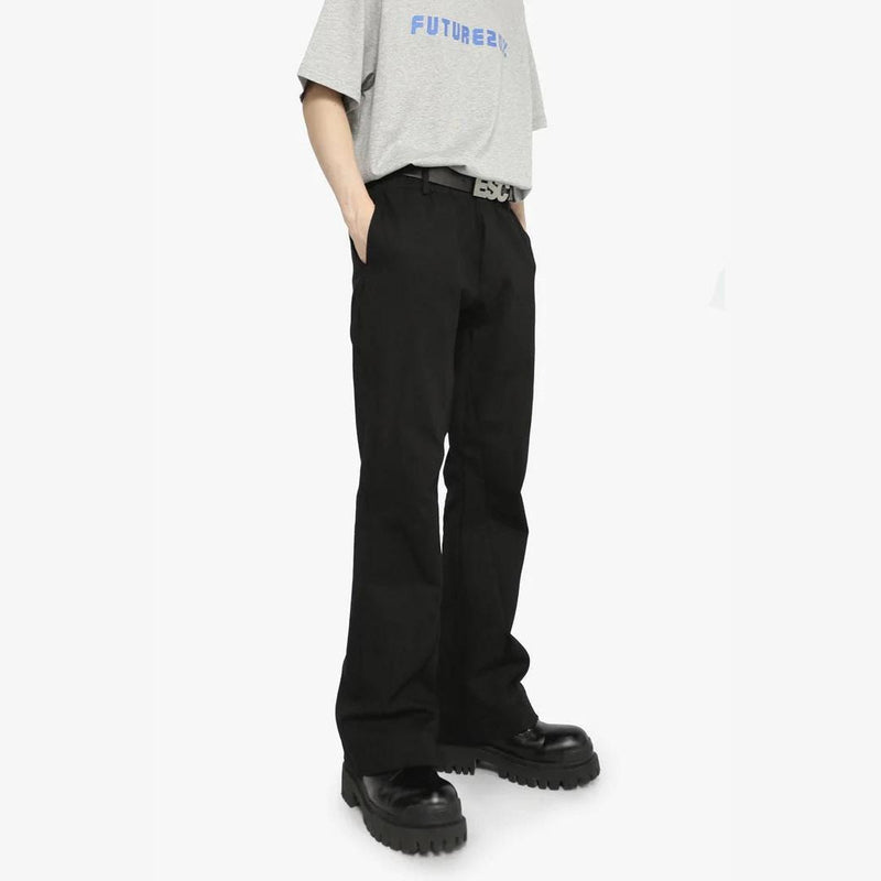 Solid Clean Fit Flared Pants