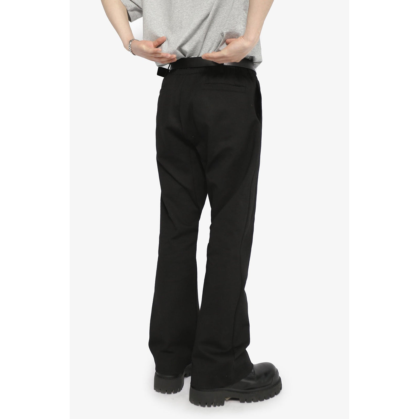 Solid Clean Fit Flared Pants