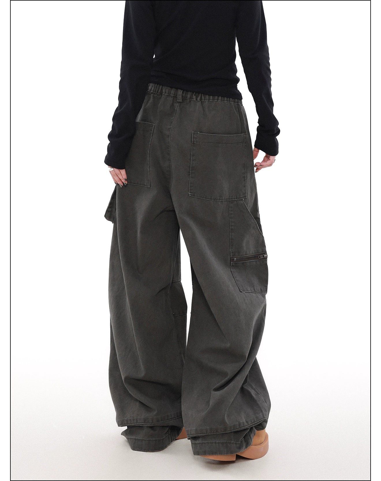 Seam Detail Wide Cut Cargo Pants
