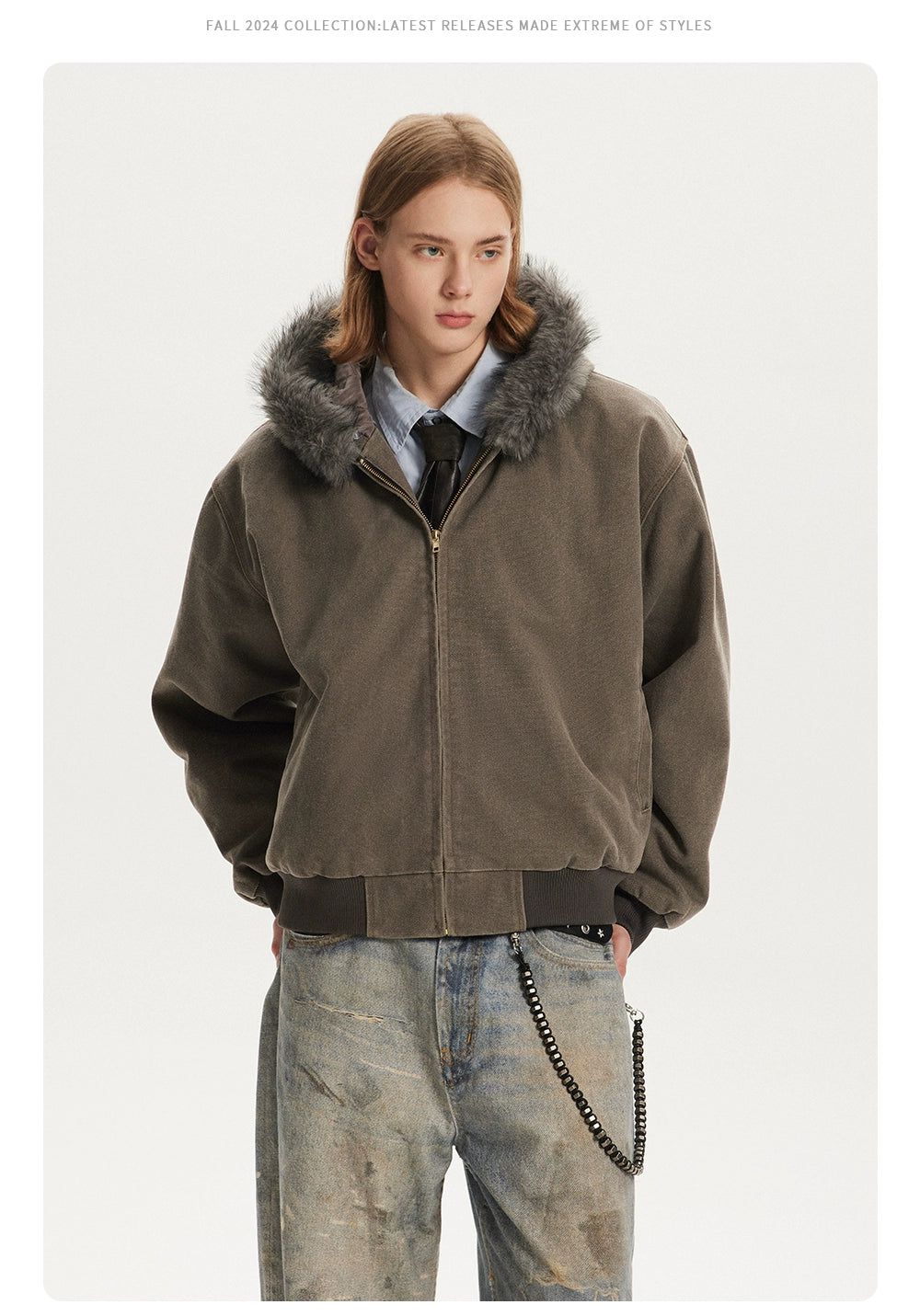 Washed Padded Parka Jacket
